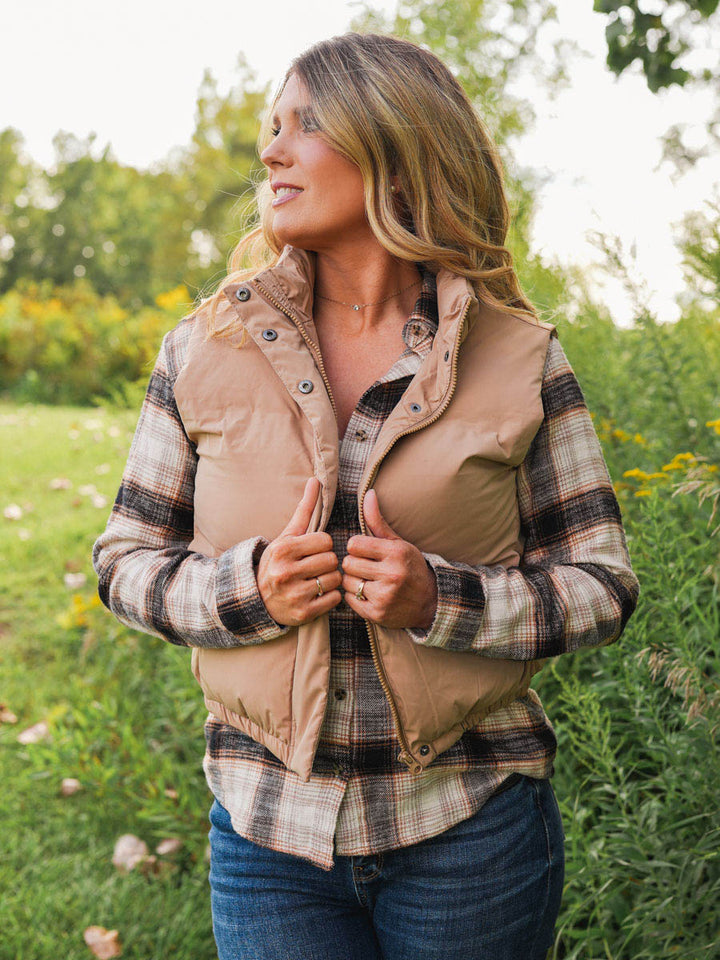 Thread and Supply Barry Shirt | Brown and Black Plaid Button Down Shirt