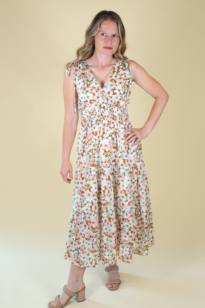 Lola Watercolor Floral Midi Dress