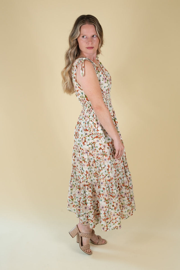 Lola Watercolor Floral Midi Dress