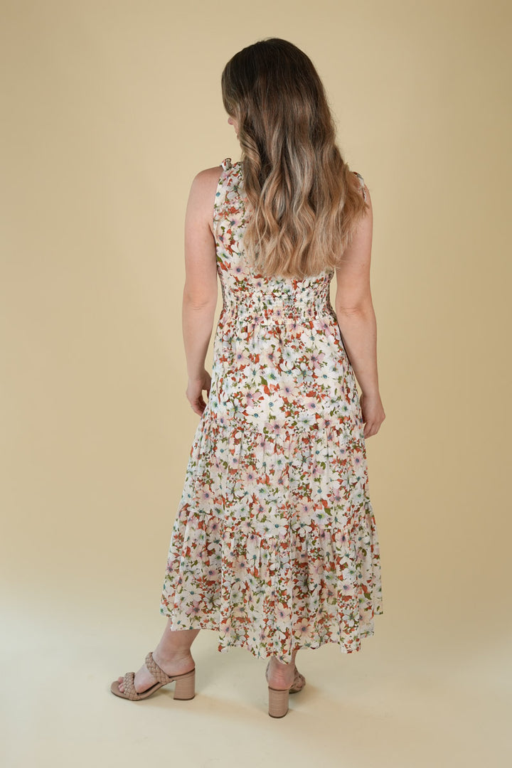 Lola Watercolor Floral Midi Dress