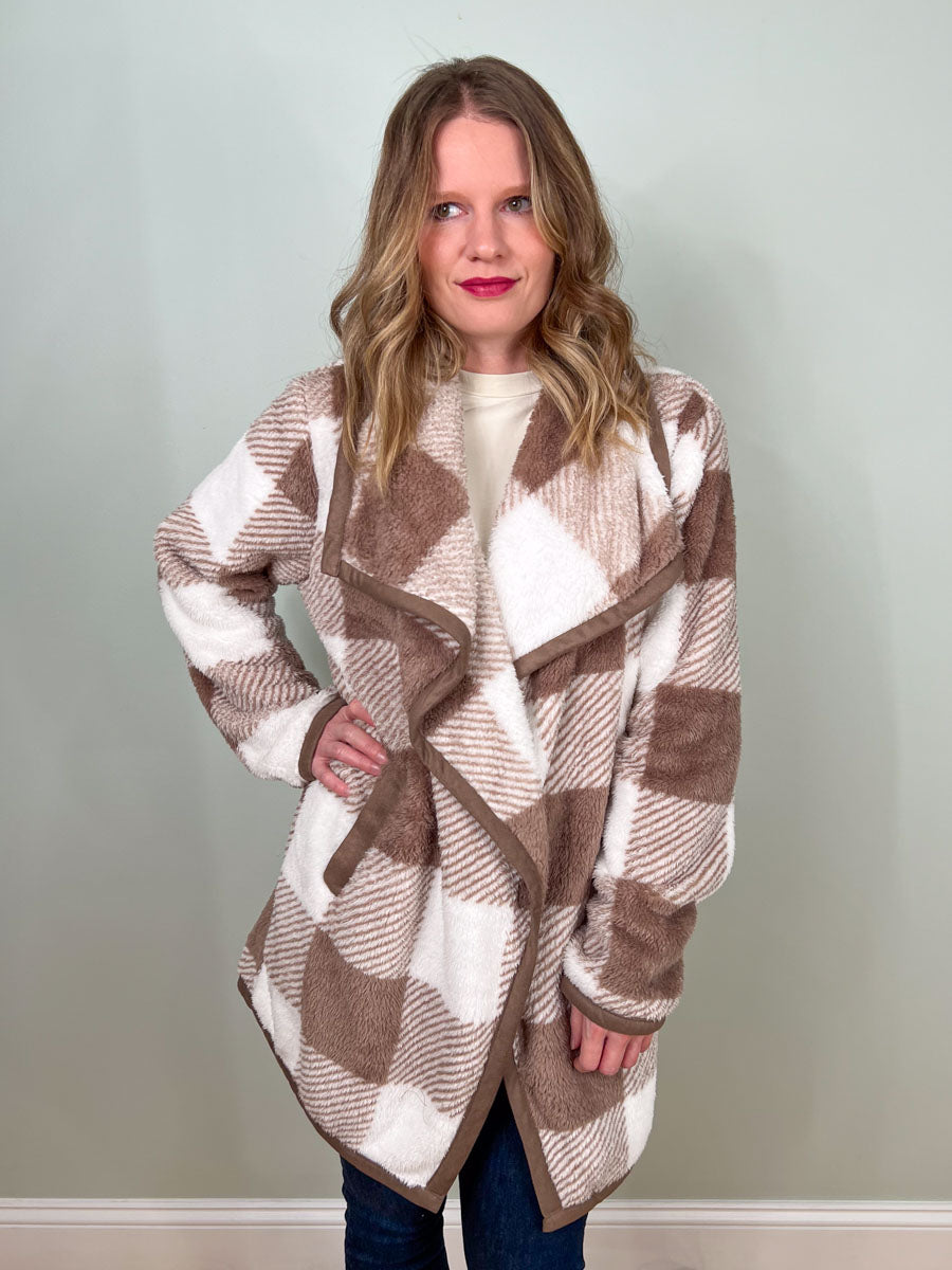 Buffalo Bloom Pond Reflection Unisex Sherpa Lined Hooded Coat