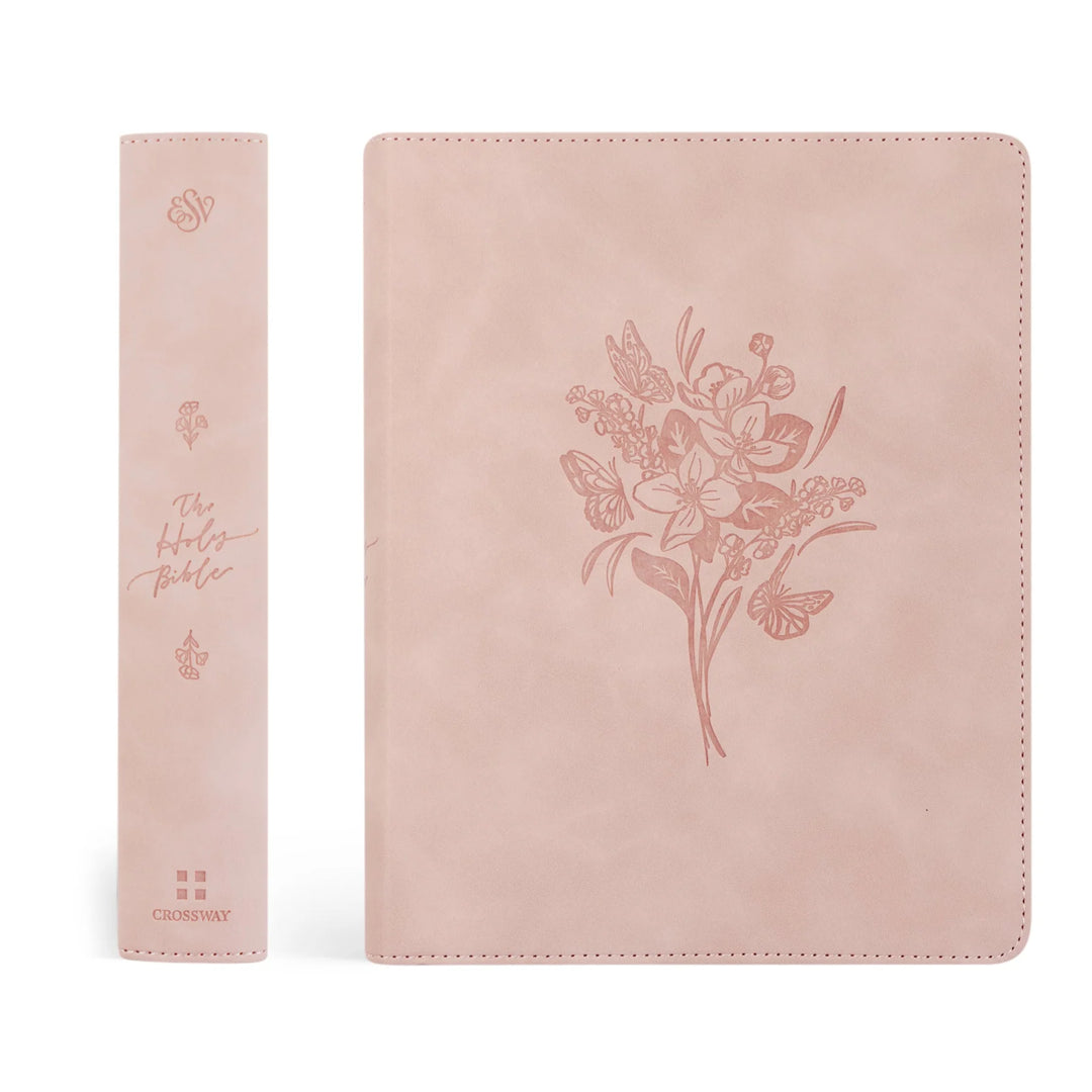 Hosanna Revival ESV Journaling Bible - Shiloh Theme | Beautiful Bible | Pink bible with flowers and butterflies