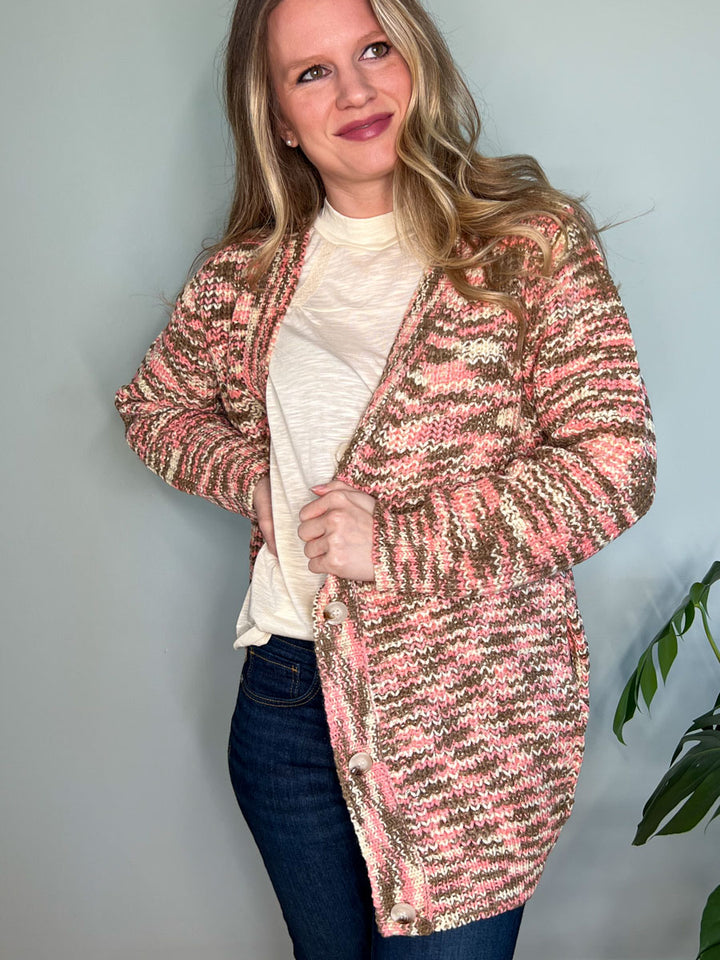 Multicolor Boyfriend Cardigan Sweater