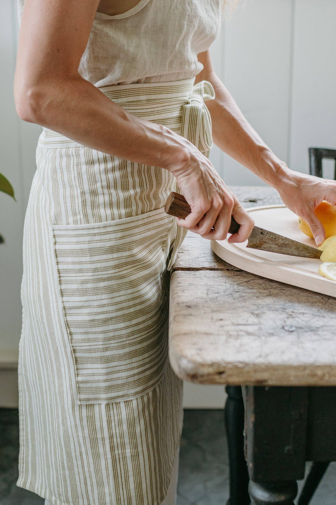 Flowerie Striped Garden Half-Apron
