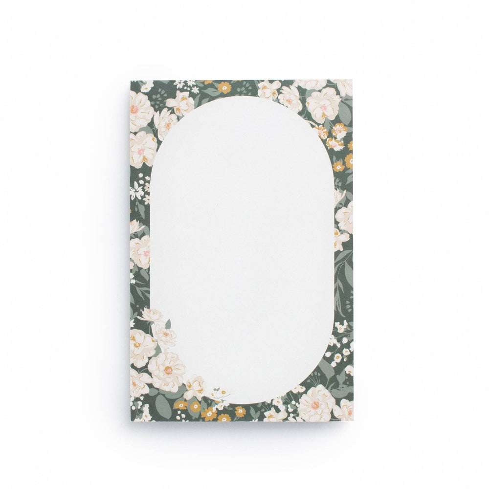 Vintage Floral-patterned notepad on a white background