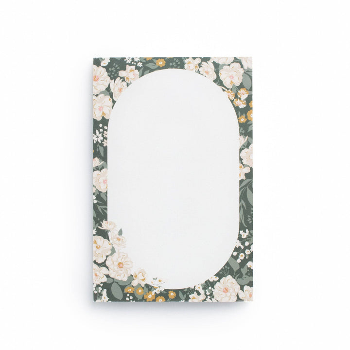 Vintage Floral-patterned notepad on a white background