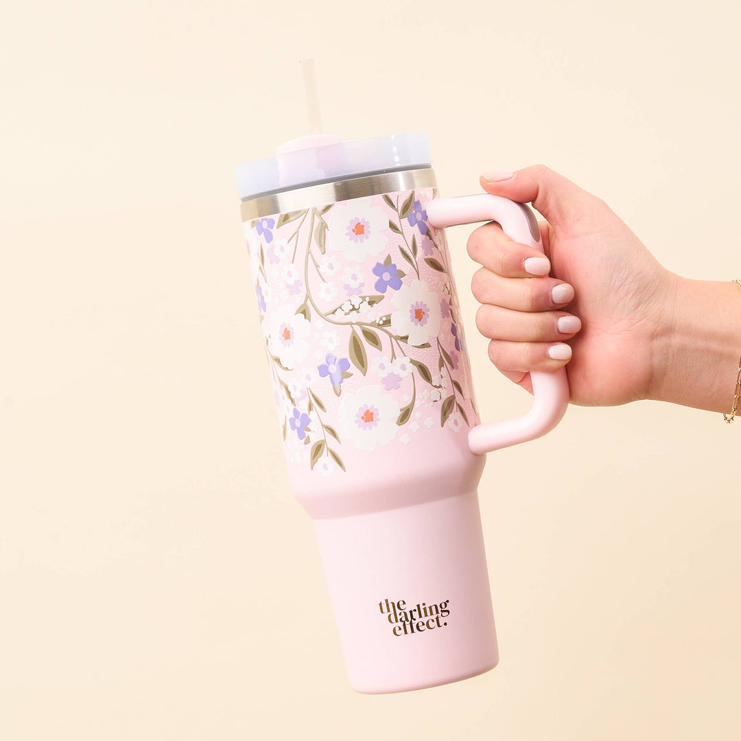 The Darling Effect Tumbler: Floral Haven Lilac | 40 oz. Floral Tumbler