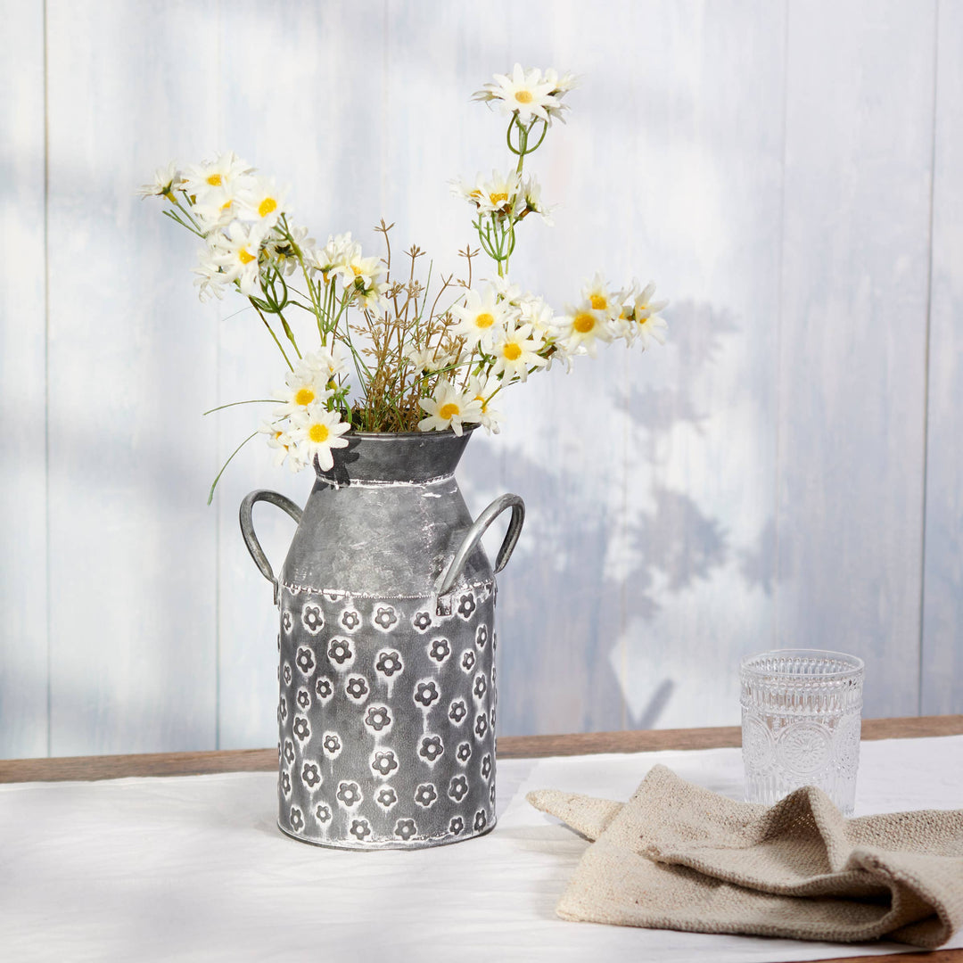 Daisy Galvanized Milk Jug Planter