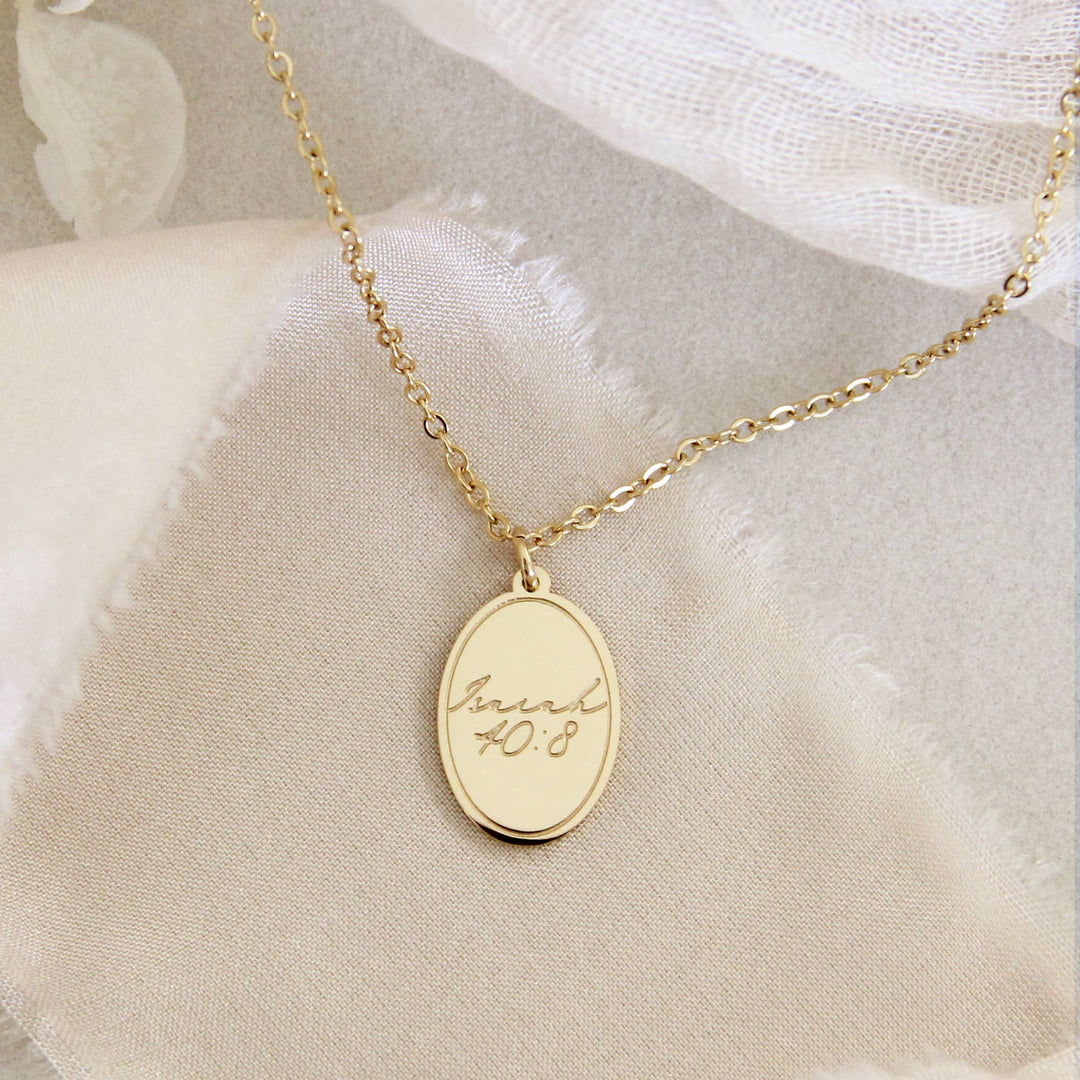 LoveStory by Maive Flower Necklace | Isaiah 40:8 Necklace | Christian Necklace