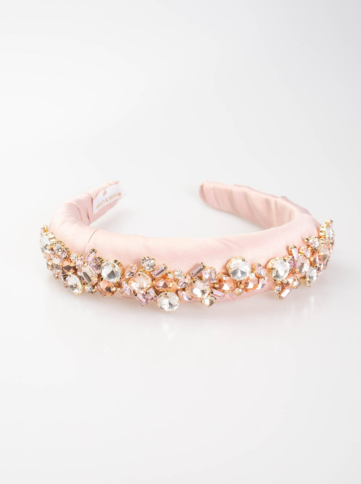 Violet and Brooks Crystal Puff Headband Pink