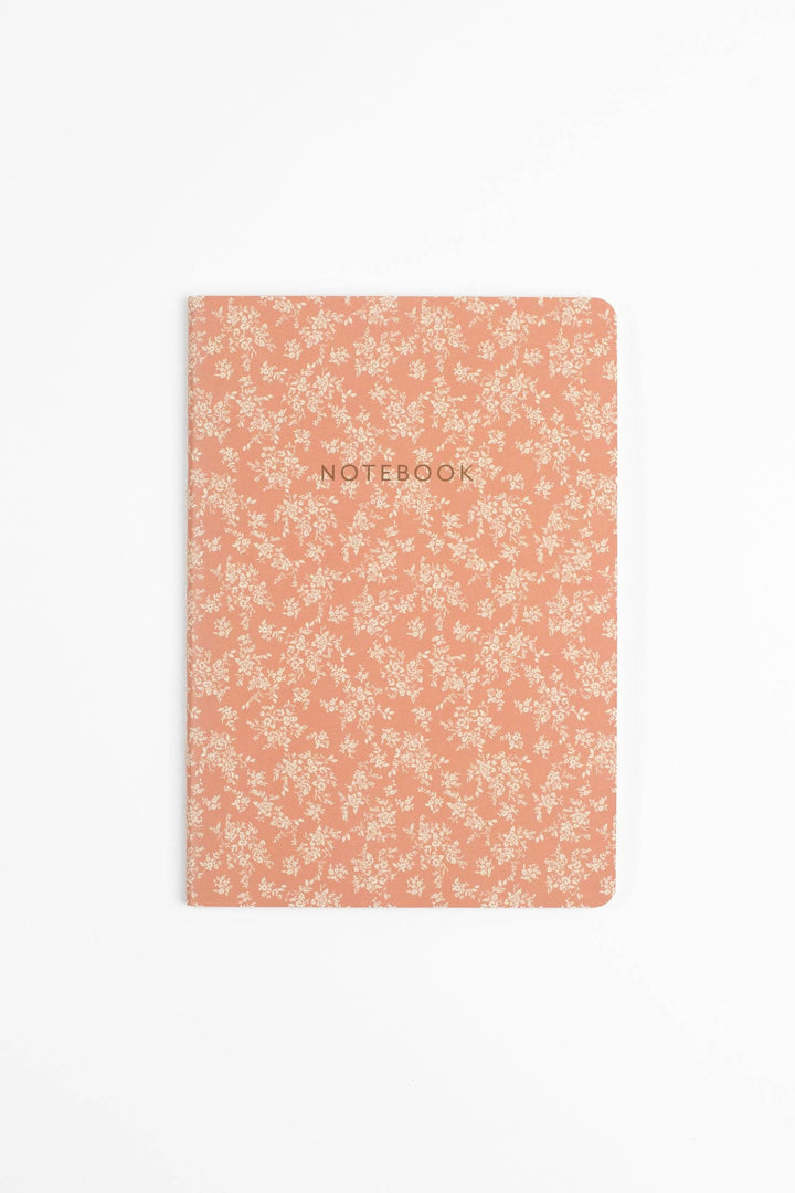 Floral notebook on a white background