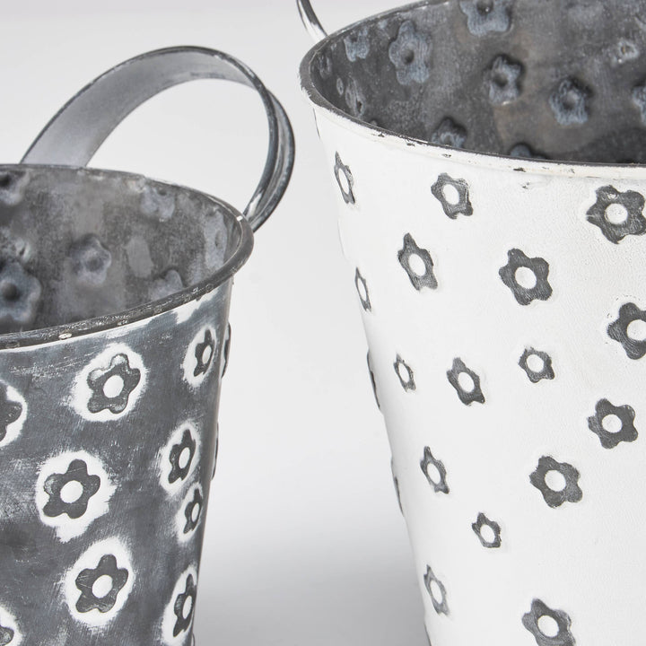 Daisy Galvanized Bucket Set