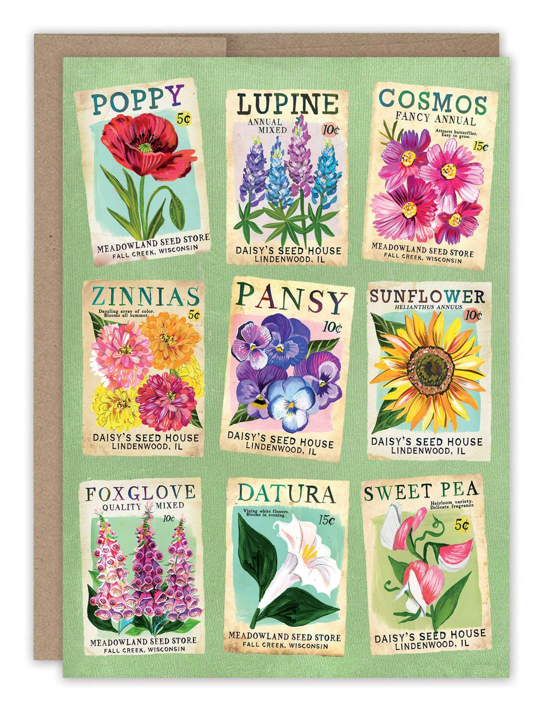 Flower Seed Packets Blank Card