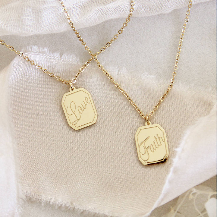 Gold Love Pendant Necklace | Christian Necklace