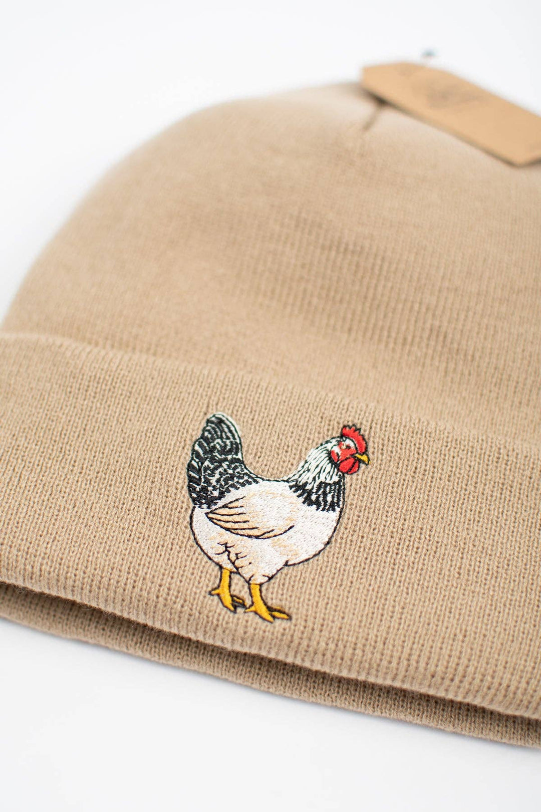 Chicken Patch Knit Cuffed Stocking Cap