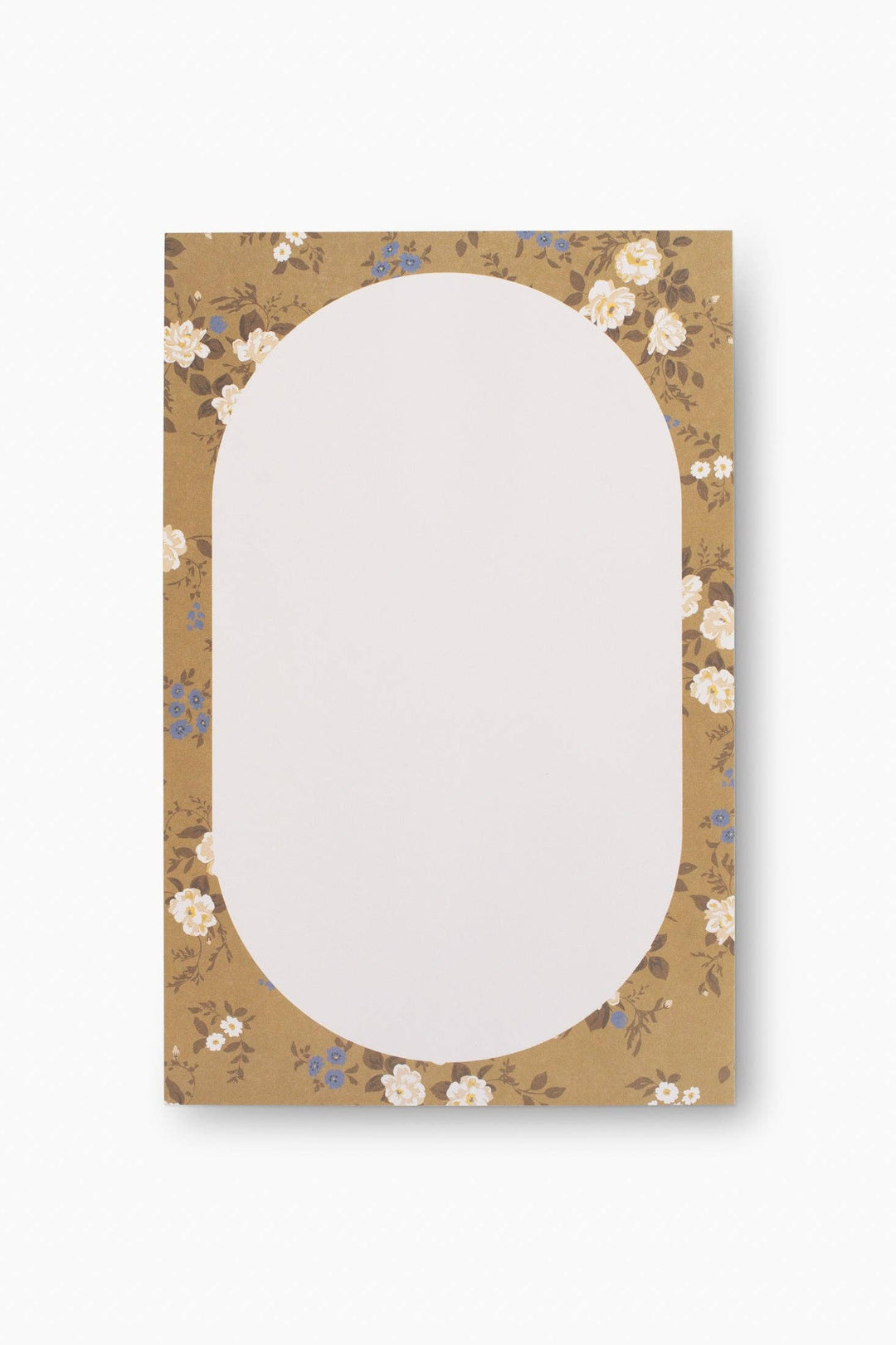 Vintage Gold Floral-patterned notepad on a beige background
