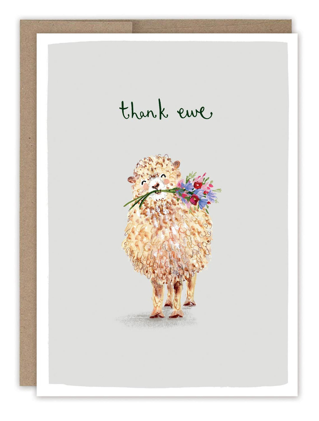 Thank Ewe Sheep Themed Thank You Greeting Card