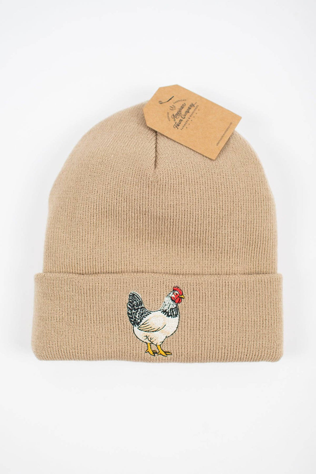 Chicken Patch Knit Cuffed Stocking Cap