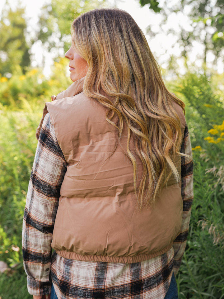 Thread and Supply Aspen Vest | Taupe Puffer Vest