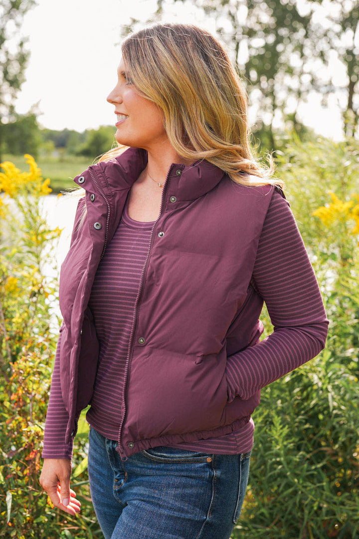 Thread and Supply Aspen Vest - Eggplant | Plum Quilted Puffer Vest