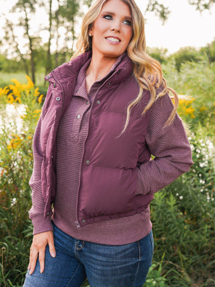 Thread and Supply Aspen Vest - Eggplant | Plum Quilted Puffer Vest