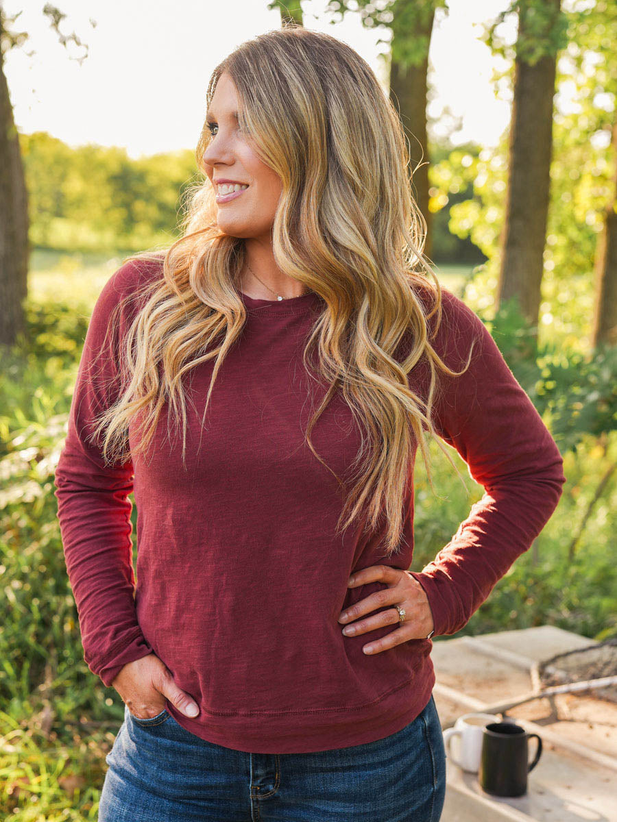 Thread and Supply Everett top in Sable | Long Sleeve Raglan Top