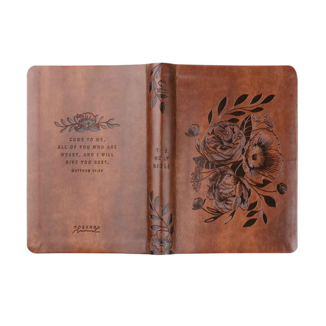 Hosanna Revival Compact NLT Bible: Aurora Theme | Beautiful Bible | Brown Floral Bible