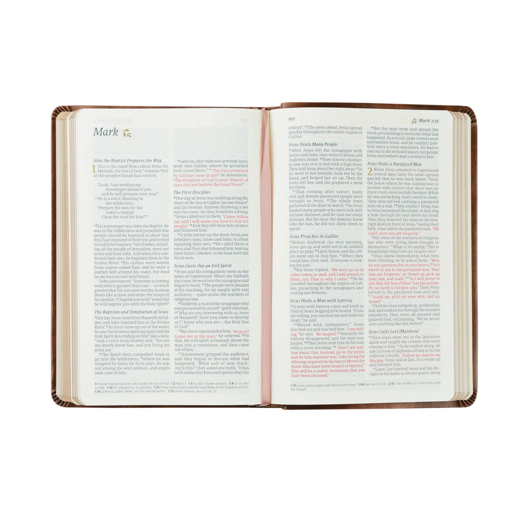 Hosanna Revival Compact NLT Bible: Aurora Theme | Beautiful Bible | Brown Floral Bible