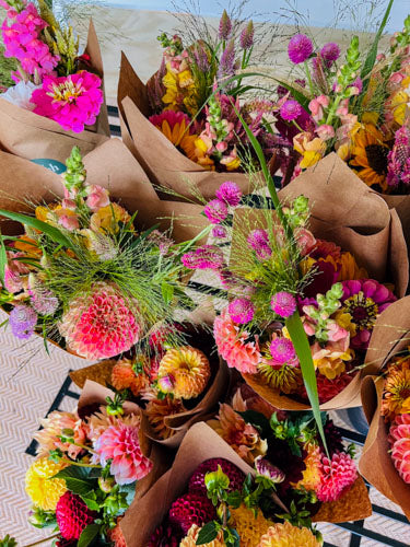 Mixed Market Bouquets grown at Branch and Bloom Farms Flower Farm in St. Johns, Michigan