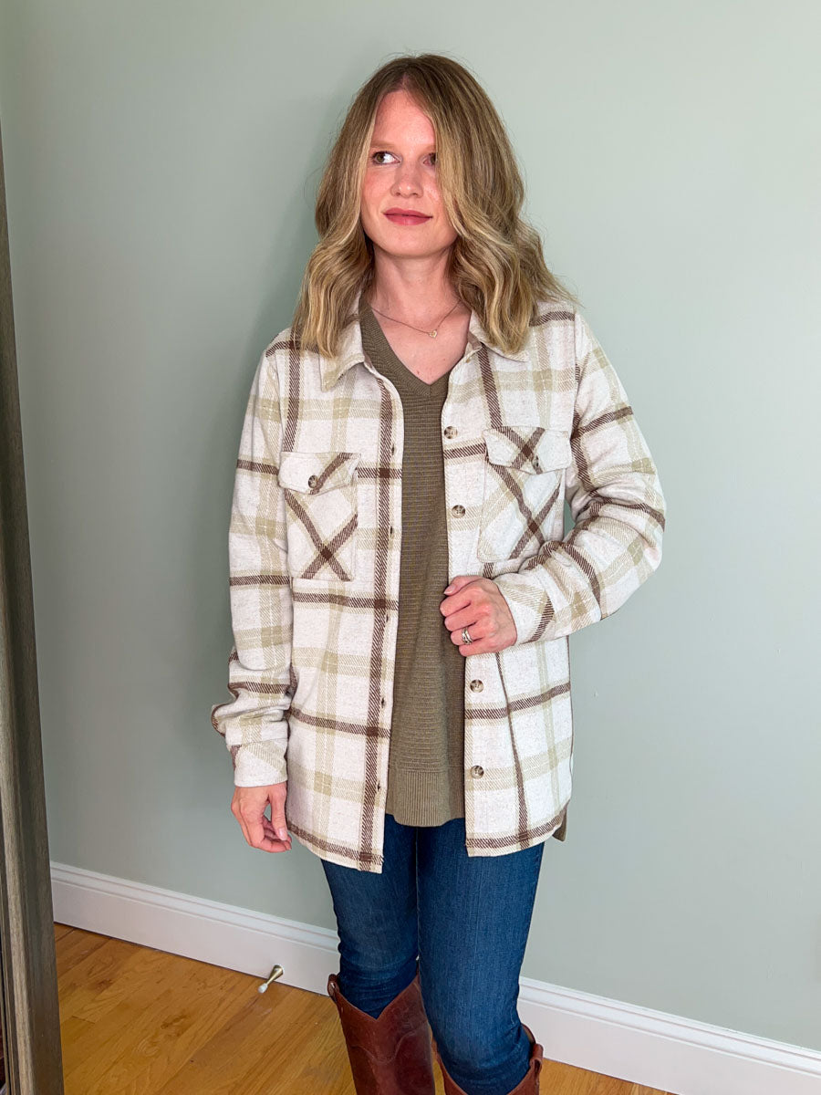 Thread and Supply Weston Jacket - Brown Sage Plaid