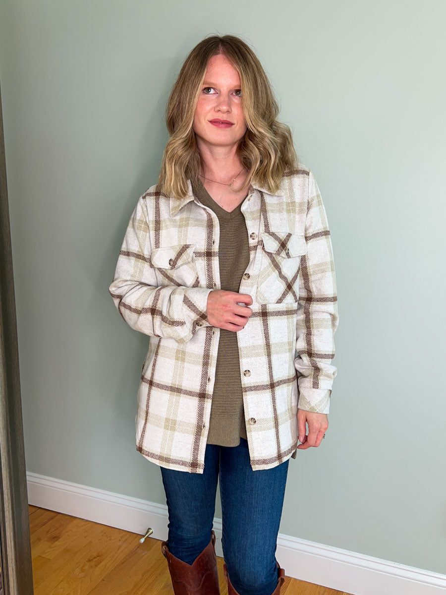 Thread and Supply Weston Jacket - Brown Sage Plaid