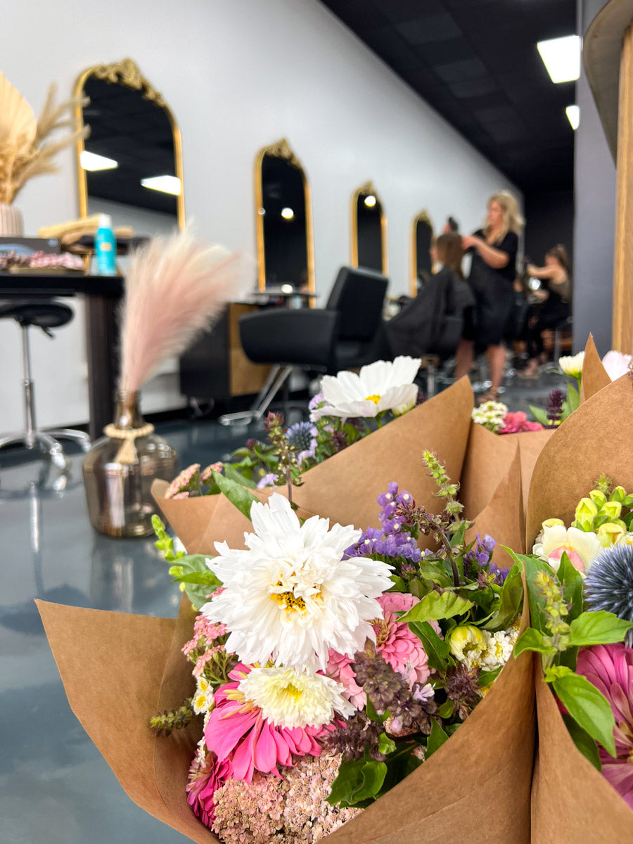 Branch and Bloom Farms Market Bouquets at the Hair Collab in St. Johns, MI