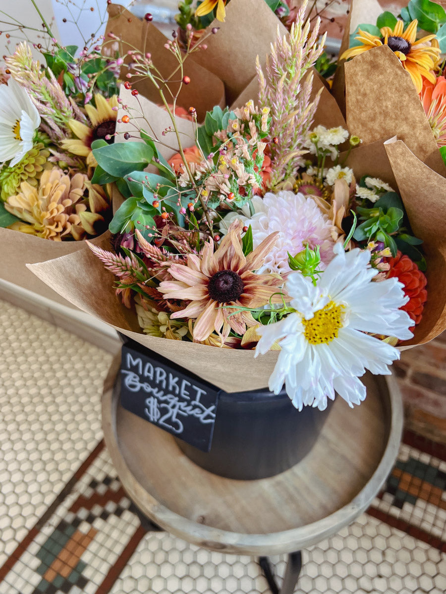 Branch and Bloom Farms Mixed Market Bouquet at Waypoint Coffee in St. Johns, MI