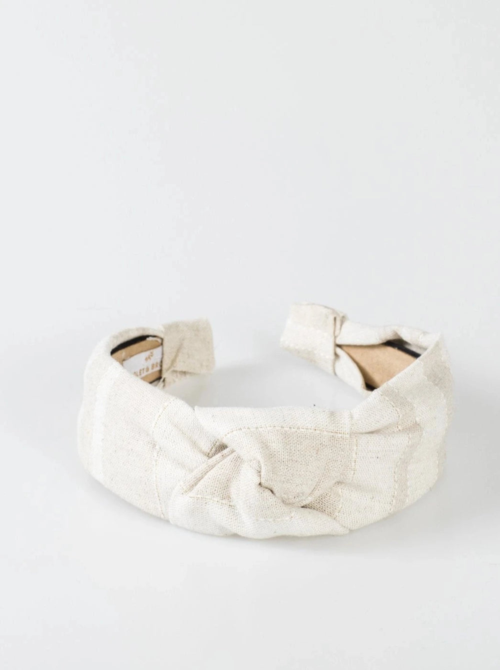 Violet and Brooks Linen Knot Headband Tan