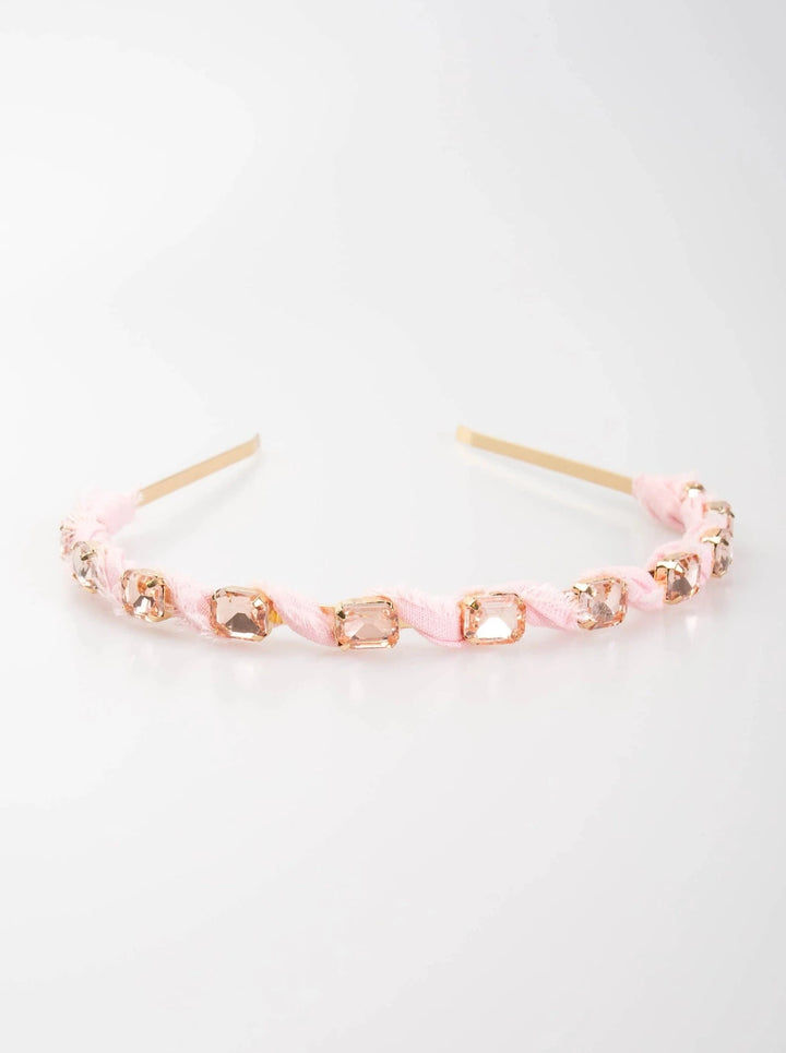 Violet and Brooks Skinny Crystal Headband - Pink