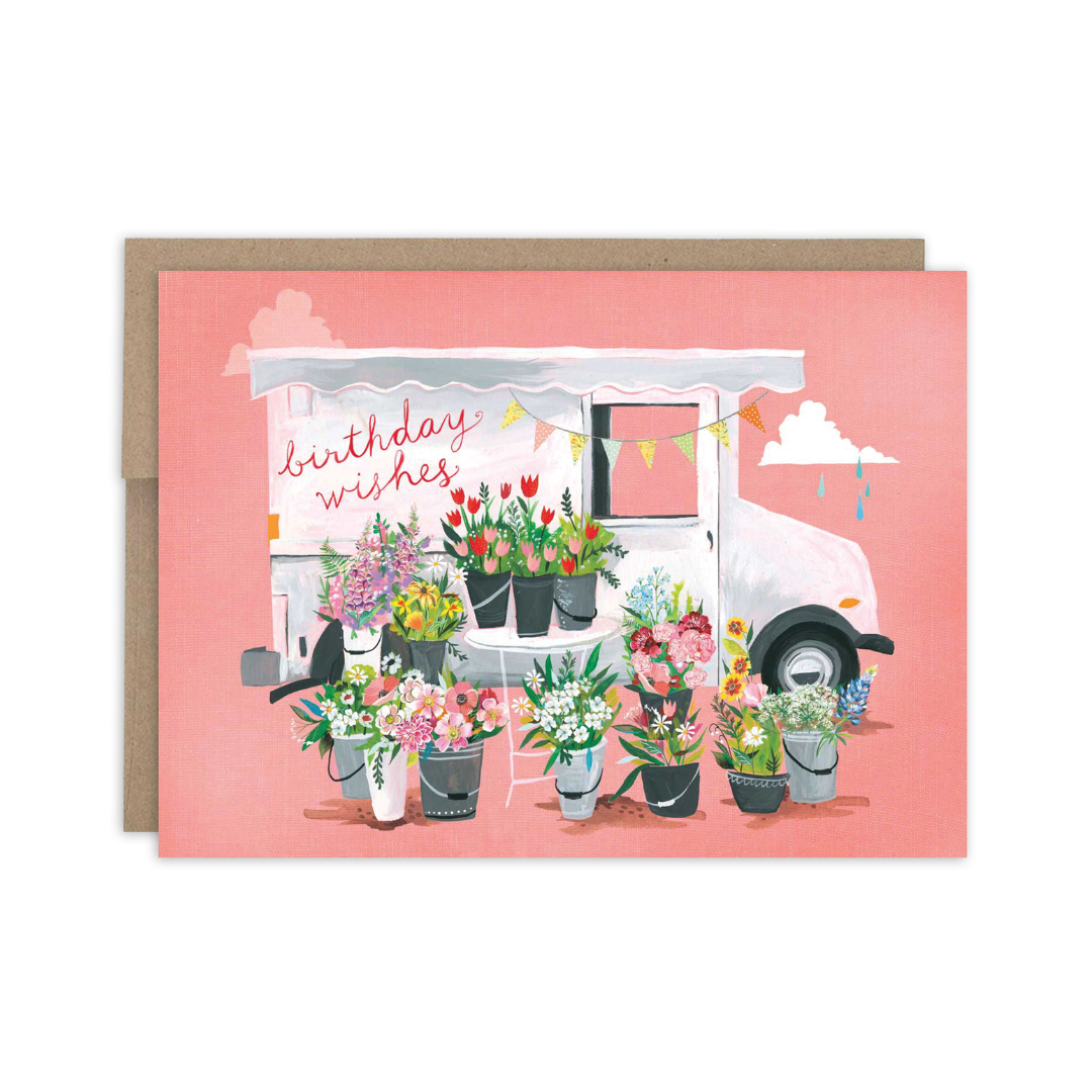 Flower Truck Birthday Card