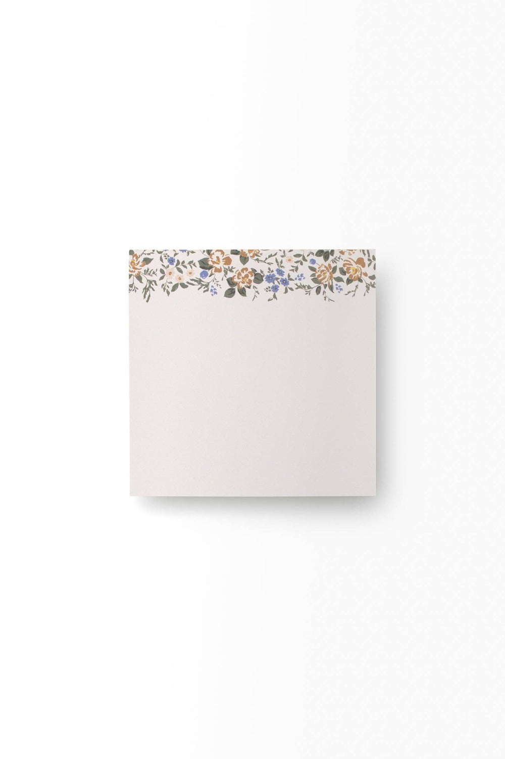 Note pad with floral design on a white background