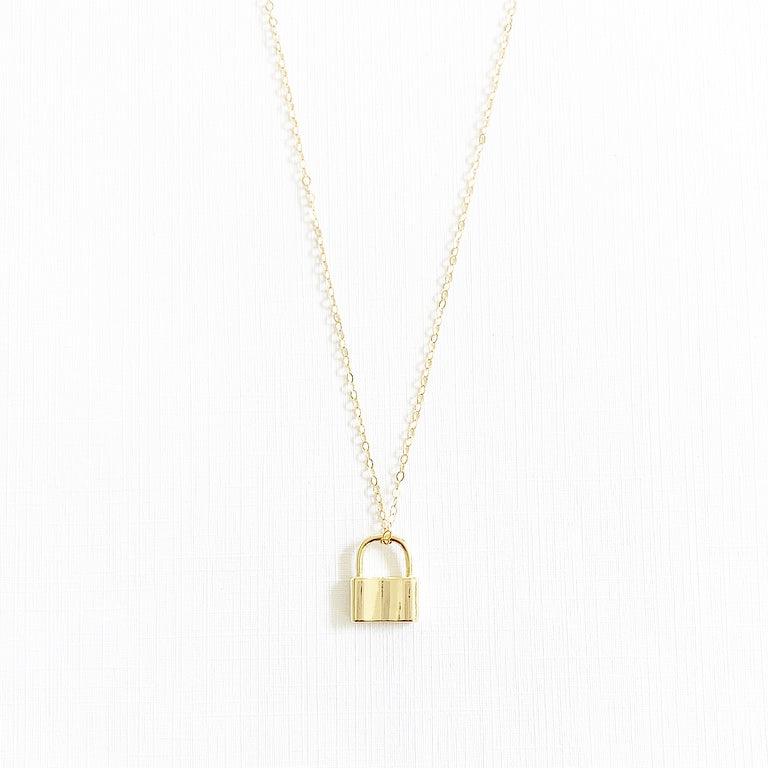 True by Kristy Gold Padlock Pendant Necklace