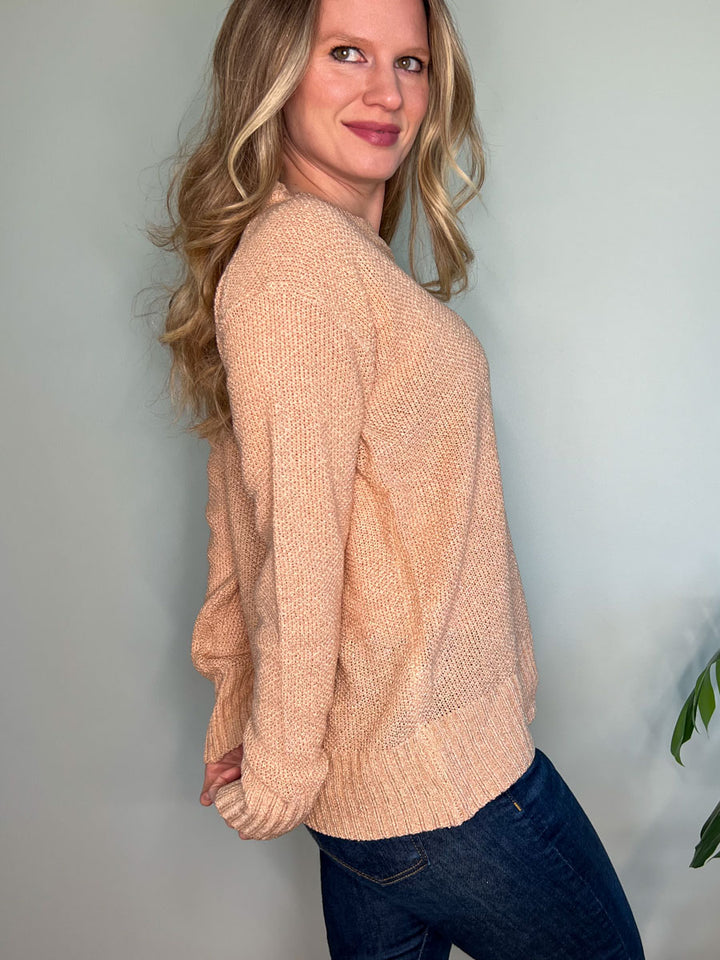 Long Sleeve Henley Sweater in Sandstone