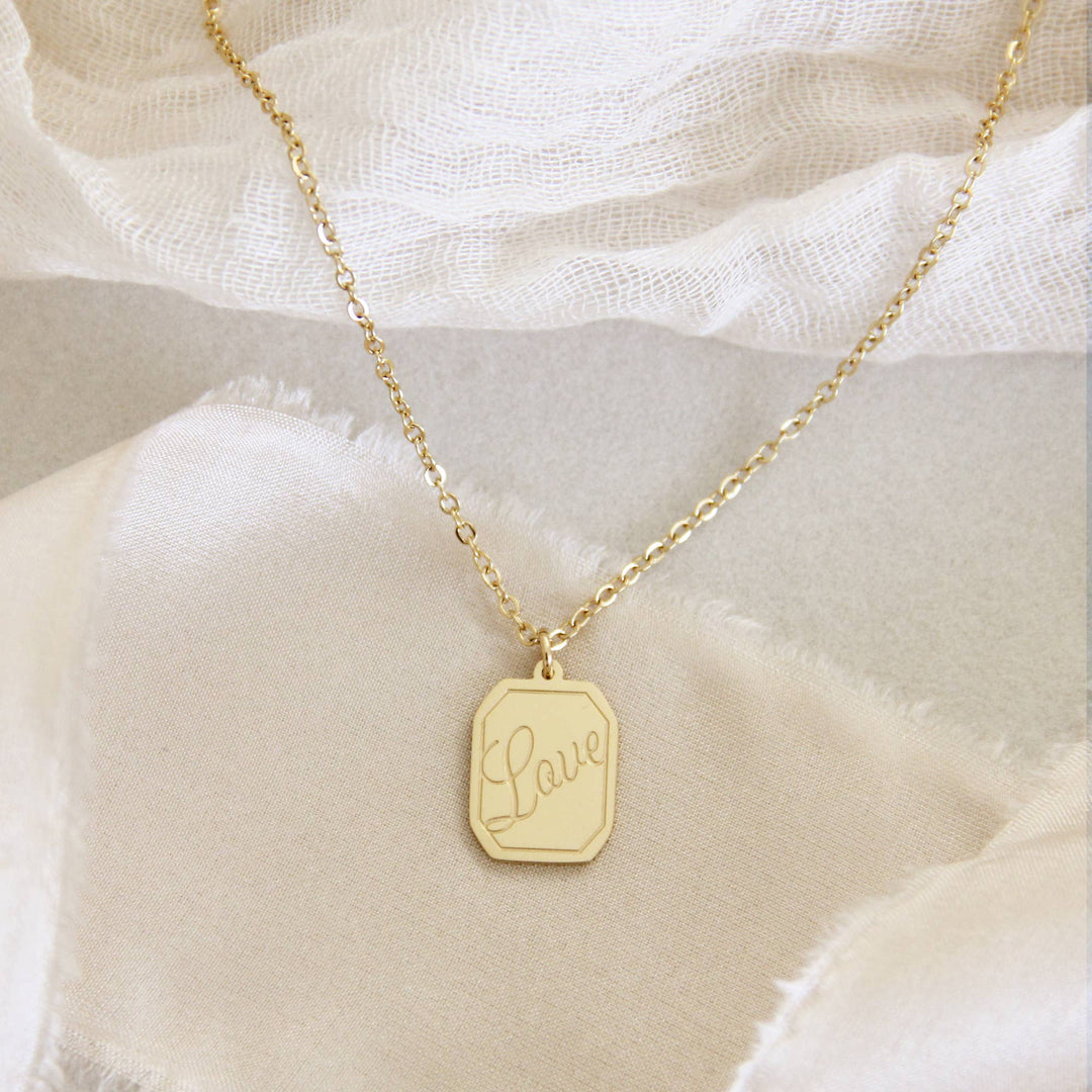 Gold Love Pendant Necklace | Christian Necklace