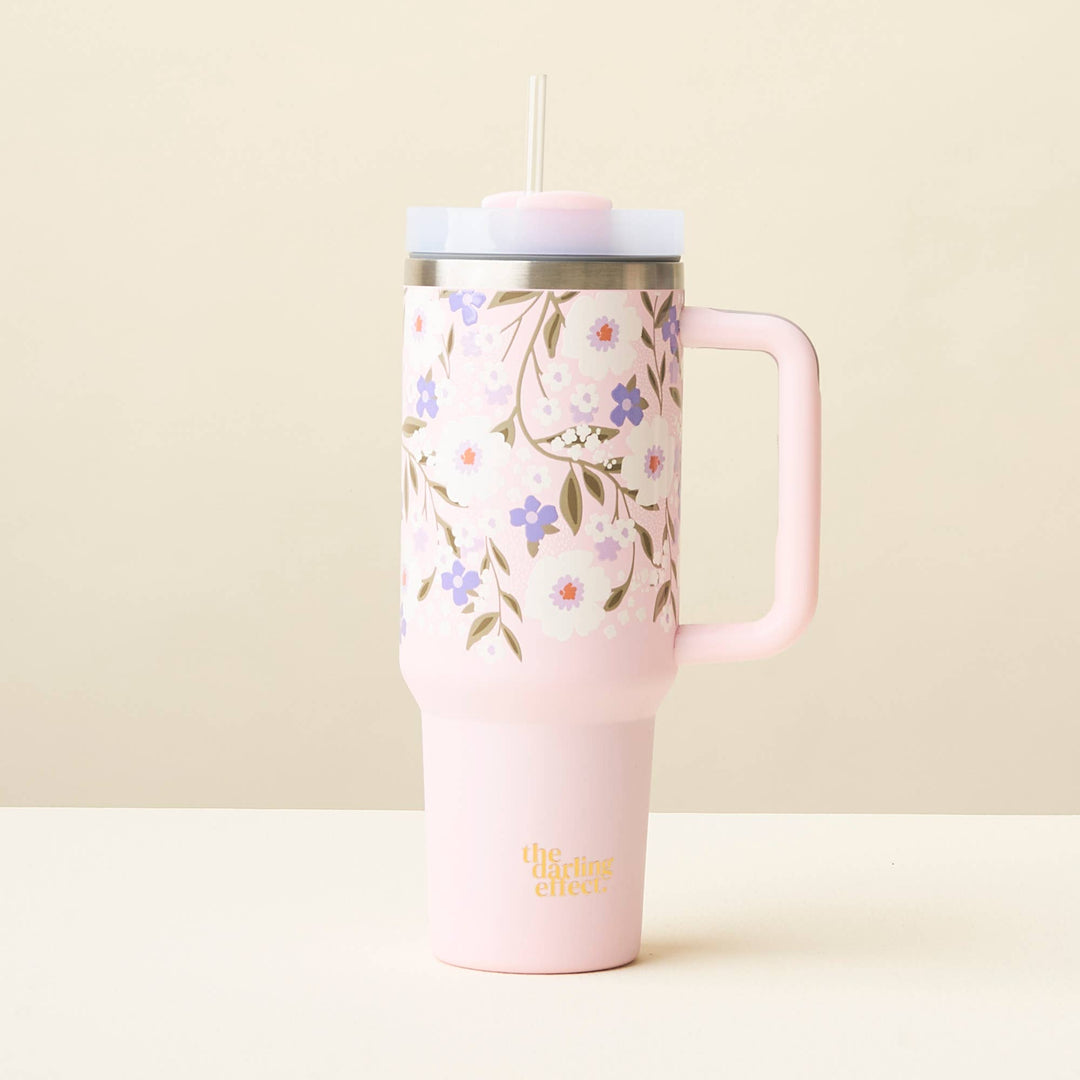 The Darling Effect Tumbler: Floral Haven Lilac | 40 oz. Floral Tumbler